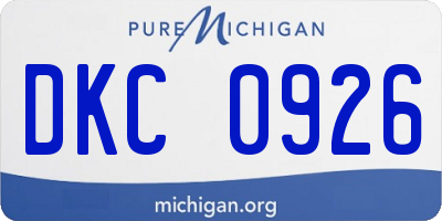 MI license plate DKC0926