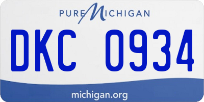MI license plate DKC0934