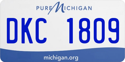 MI license plate DKC1809