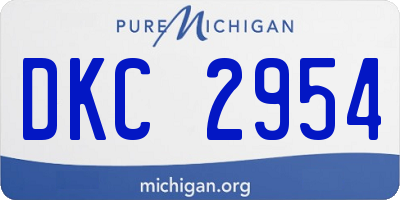MI license plate DKC2954