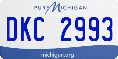 MI license plate DKC2993