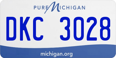 MI license plate DKC3028