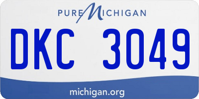 MI license plate DKC3049