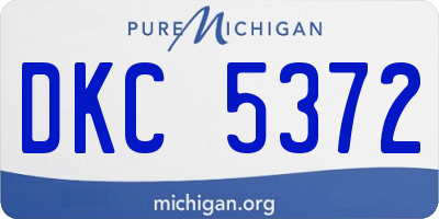 MI license plate DKC5372