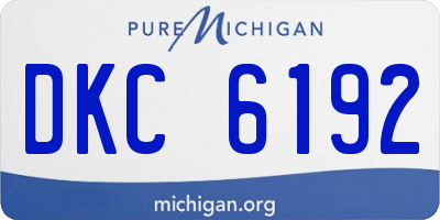 MI license plate DKC6192