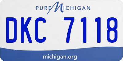 MI license plate DKC7118