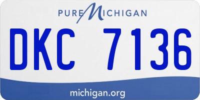 MI license plate DKC7136
