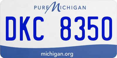 MI license plate DKC8350