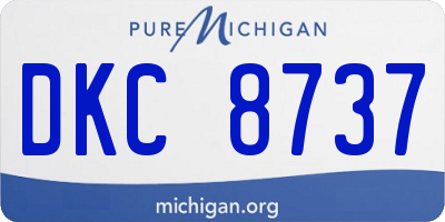 MI license plate DKC8737