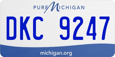 MI license plate DKC9247