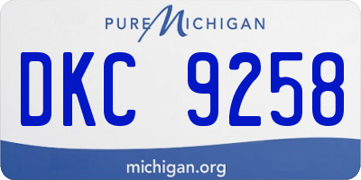 MI license plate DKC9258