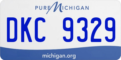 MI license plate DKC9329