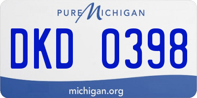 MI license plate DKD0398