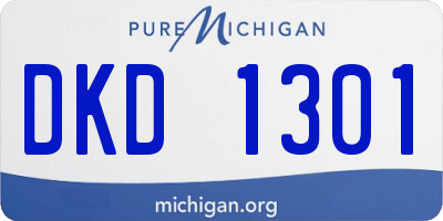 MI license plate DKD1301