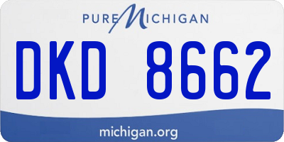 MI license plate DKD8662