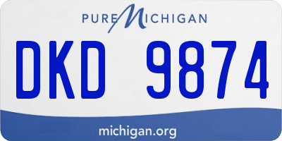 MI license plate DKD9874