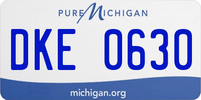 MI license plate DKE0630