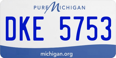 MI license plate DKE5753