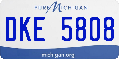MI license plate DKE5808