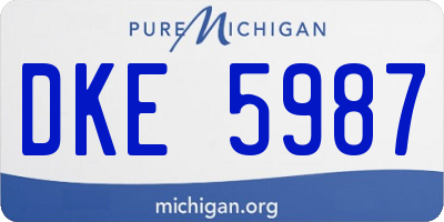 MI license plate DKE5987