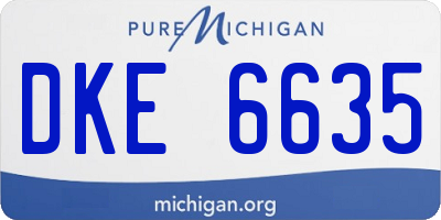 MI license plate DKE6635