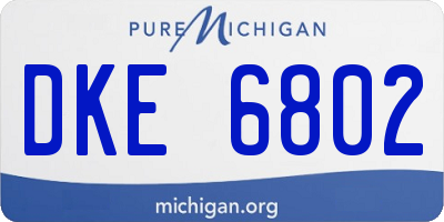 MI license plate DKE6802