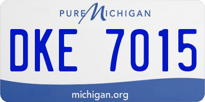 MI license plate DKE7015