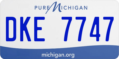 MI license plate DKE7747