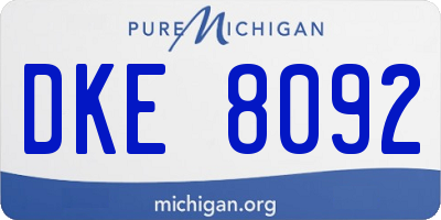 MI license plate DKE8092