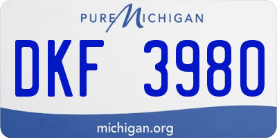 MI license plate DKF3980