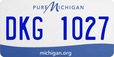 MI license plate DKG1027