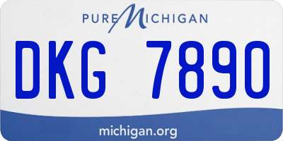 MI license plate DKG7890