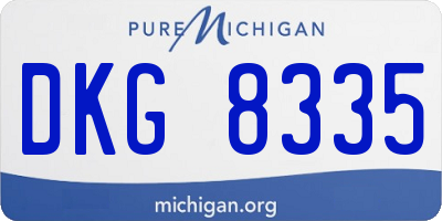 MI license plate DKG8335