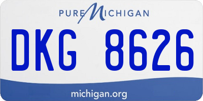 MI license plate DKG8626