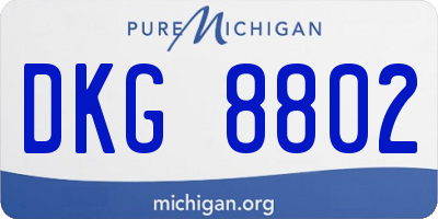 MI license plate DKG8802