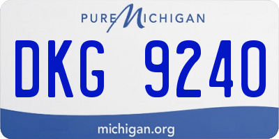 MI license plate DKG9240