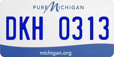 MI license plate DKH0313