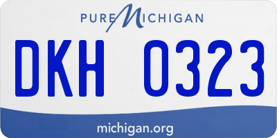 MI license plate DKH0323