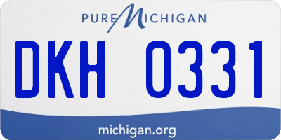 MI license plate DKH0331
