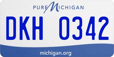 MI license plate DKH0342