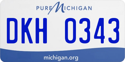 MI license plate DKH0343