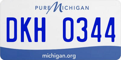 MI license plate DKH0344