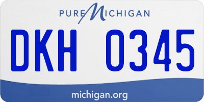 MI license plate DKH0345