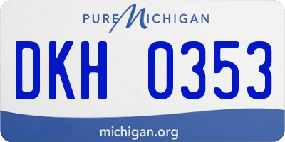 MI license plate DKH0353