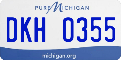 MI license plate DKH0355