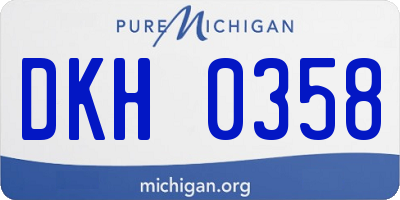 MI license plate DKH0358