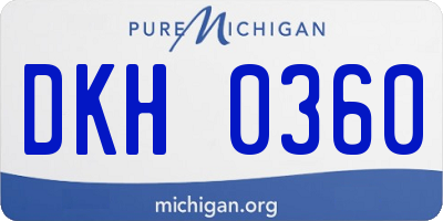 MI license plate DKH0360