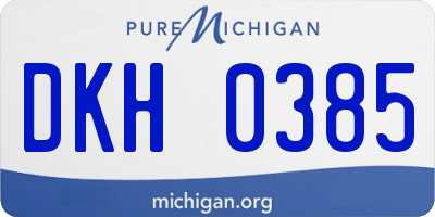 MI license plate DKH0385