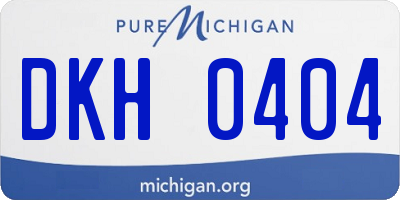 MI license plate DKH0404