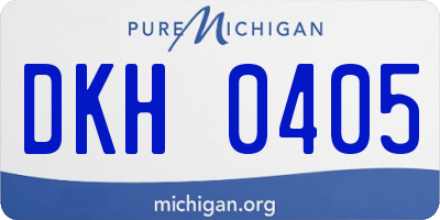 MI license plate DKH0405